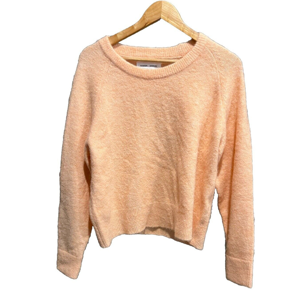 Samsoe Nor‎ O-N Short Peach Nougat Long Sleeve Alpaca Wool Sweater Size M